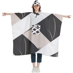 A Minimalist Pattern With Simple Lines And Shapes, Creating A Clean And Modern Aesthetic 07 Women s Hooded Rain Ponchos