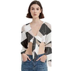 A Minimalist Pattern With Simple Lines And Shapes, Creating A Clean And Modern Aesthetic 07 Trumpet Sleeve Cropped Top