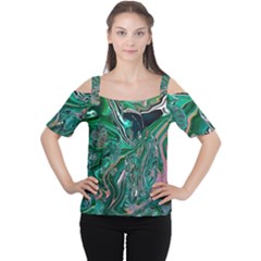 Malachite  Cutout Shoulder T-shirt