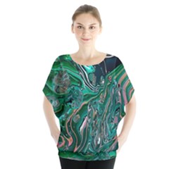 Malachite  Batwing Chiffon Blouse