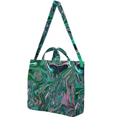 Malachite  Square Shoulder Tote Bag by kaleidomarblingart