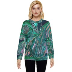 Malachite  Hidden Pocket Sweatshirt by kaleidomarblingart