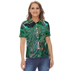 Malachite  Women s Short Sleeve Double Pocket Shirt