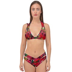 Flor Roja Double Strap Halter Bikini Set