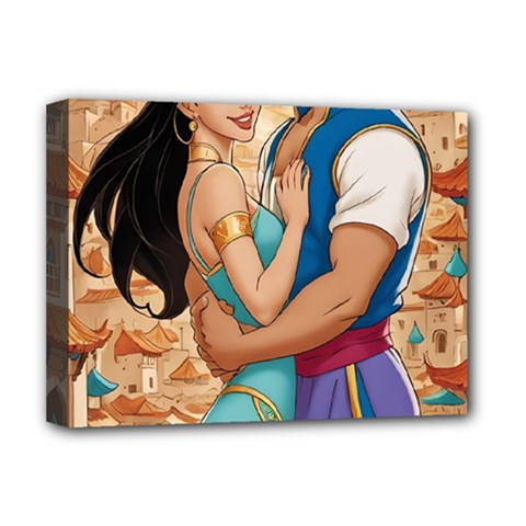 Aladin & Jasmine Wall Art Deluxe Canvas 16  X 12  (stretched) 