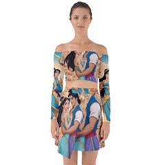 Aladin & Jasmine Wall Art Off Shoulder Top With Skirt Set