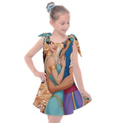 Aladin & Jasmine Wall Art Kids  Tie Up Tunic Dress