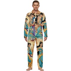 Aladin & Jasmine Wall Art Men s Long Sleeve Velvet Pocket Pajamas Set