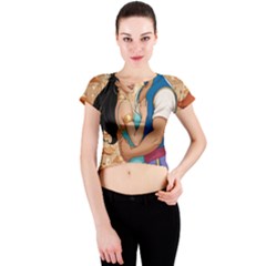 Aladin & Jasmine Wall Art Crew Neck Crop Top