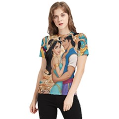 Aladin & Jasmine Wall Art Women s Short Sleeve Rash Guard