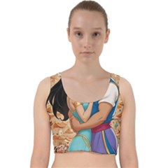 Aladin & Jasmine Wall Art Velvet Racer Back Crop Top by Project51