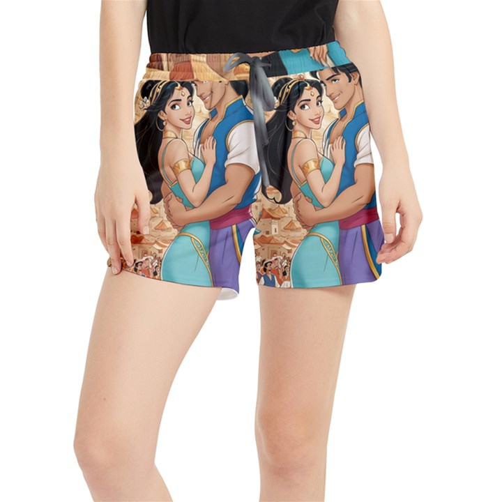 Aladin & Jasmine Wall art Women s Runner Shorts