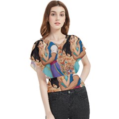 Aladin & Jasmine Wall Art Butterfly Chiffon Blouse