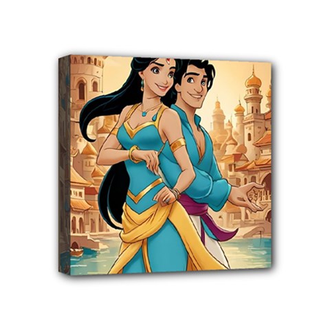 Aladin & Jasmine Disney Mini Canvas 4  X 4  (stretched)