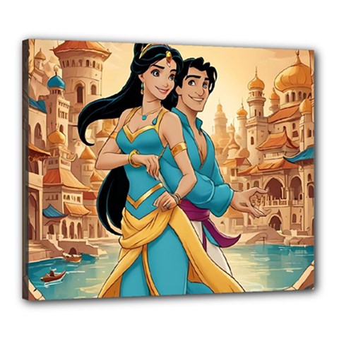 Aladin & Jasmine Disney Canvas 24  X 20  (stretched)