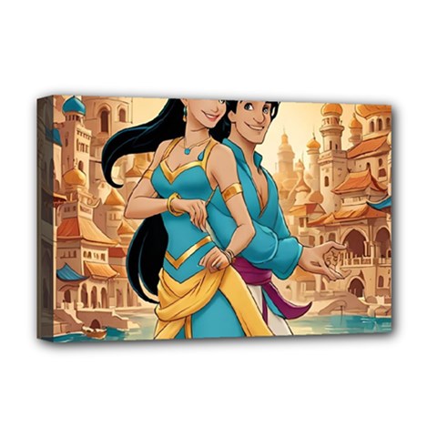 Aladin & Jasmine Disney Deluxe Canvas 18  X 12  (stretched)