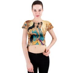 Aladin & Jasmine Disney Crew Neck Crop Top