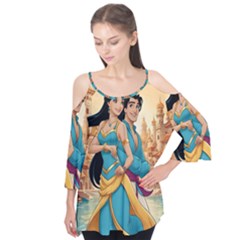 Aladin & Jasmine Disney Flutter Sleeve T-shirt