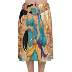 Aladin & Jasmine Disney Velvet Flared Midi Skirt