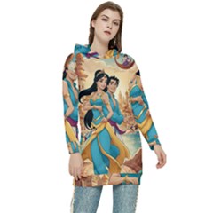 Aladin & Jasmine Disney Women s Long Oversized Pullover Hoodie