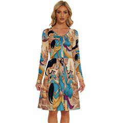 Aladin & Jasmine Disney Long Sleeve Dress With Pocket