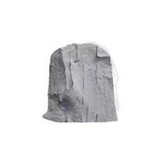 Wall With Cracked White Paint Texture Drawstring Pouch (small)