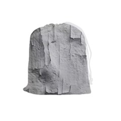 Wall With Cracked White Paint Texture Drawstring Pouch (large)