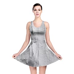 Wall With Cracked White Paint Texture Reversible Skater Dress