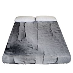 Wall With Cracked White Paint Texture Fitted Sheet (queen Size)