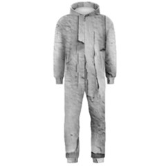 Wall With Cracked White Paint Texture Hooded Jumpsuit (men)