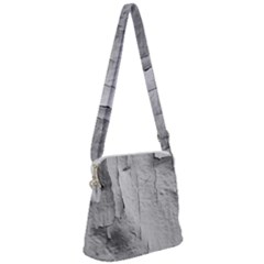 Wall With Cracked White Paint Texture Zipper Messenger Bag by dflcprintsclothing