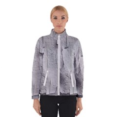 Wall With Cracked White Paint Texture Women s Bomber Jacket