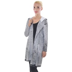 Wall With Cracked White Paint Texture Hooded Pocket Cardigan