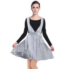 Wall With Cracked White Paint Texture Plunge Pinafore Dress