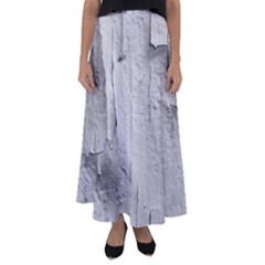 Wall With Cracked White Paint Texture Flared Maxi Skirt