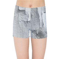 Wall With Cracked White Paint Texture Kids  Sports Shorts