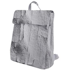 Wall With Cracked White Paint Texture Flap Top Backpack