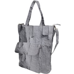 Wall With Cracked White Paint Texture Shoulder Tote Bag