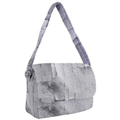 Wall With Cracked White Paint Texture Courier Bag