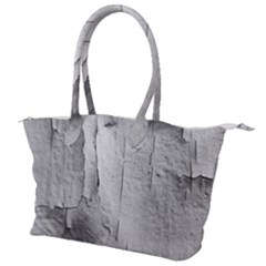 Wall With Cracked White Paint Texture Canvas Shoulder Bag