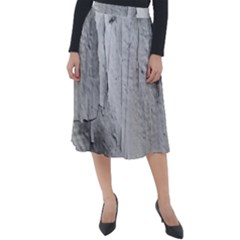 Wall With Cracked White Paint Texture Classic Velour Midi Skirt 