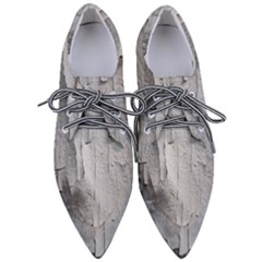 Wall With Cracked White Paint Texture Pointed Oxford Shoes