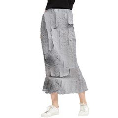 Wall With Cracked White Paint Texture Maxi Fishtail Chiffon Skirt