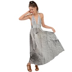 Wall With Cracked White Paint Texture Backless Maxi Beach Dress