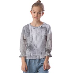 Wall With Cracked White Paint Texture Kids  Cuff Sleeve Top