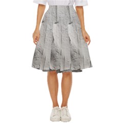 Wall With Cracked White Paint Texture Classic Short Skirt