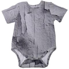 Wall With Cracked White Paint Texture Baby Short Sleeve Bodysuit by dflcprintsclothing