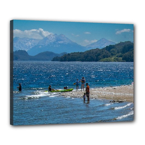 Poeple At Beach, Nahuel Huapi Natinal Park, Bariloche, Argentina0013 Copia Canvas 20  X 16  (stretched)