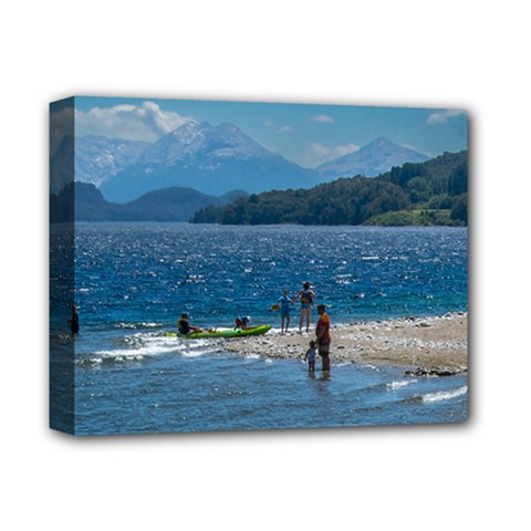 Poeple At Beach, Nahuel Huapi Natinal Park, Bariloche, Argentina0013 Copia Deluxe Canvas 14  X 11  (stretched)