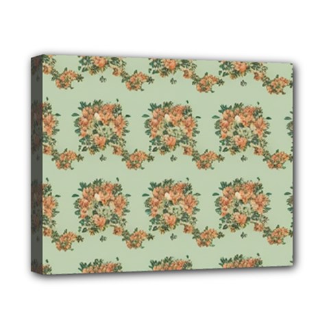 Retro 1880s Flowers Pattern 19 Canvas 10  X 8  (stretched)